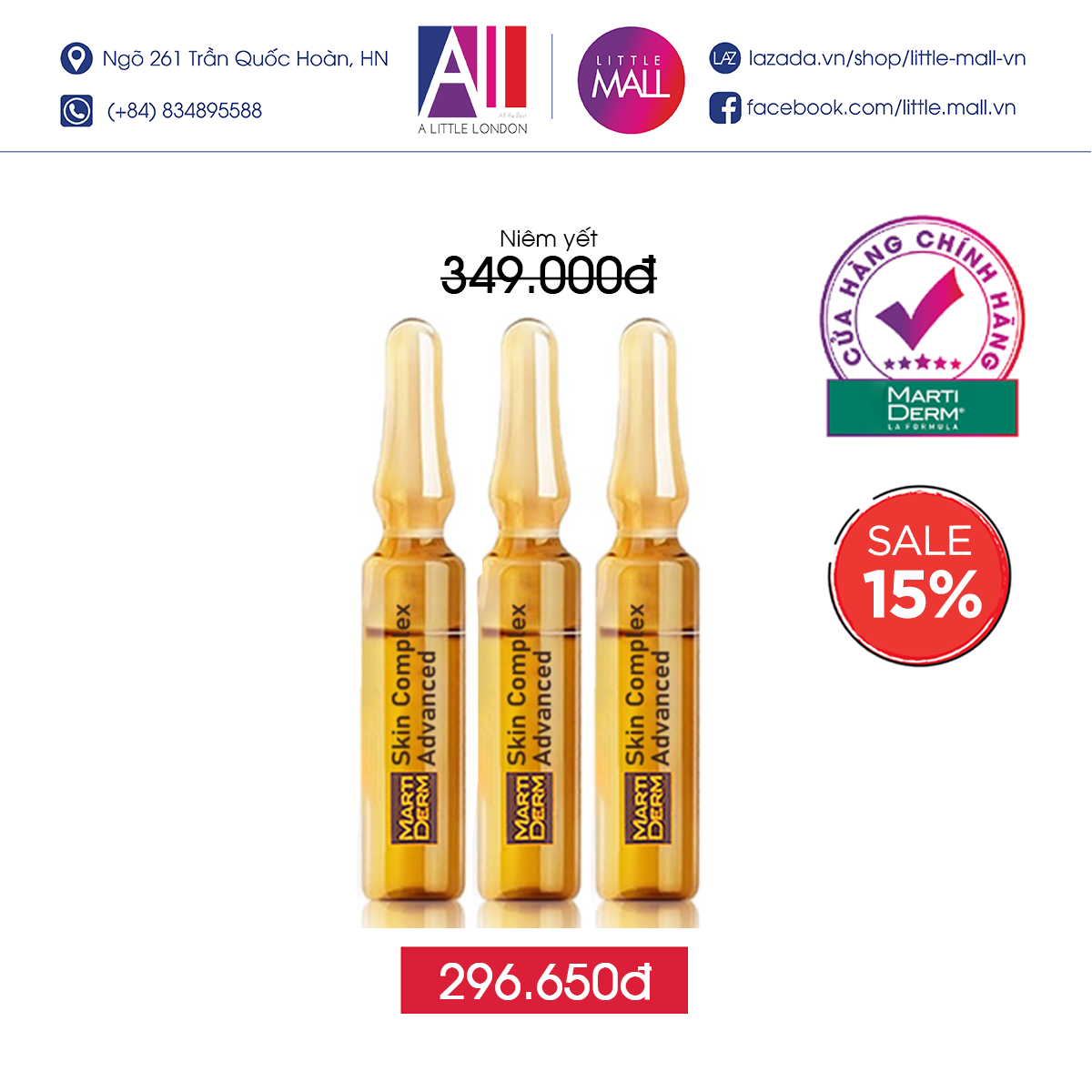 Set tinh chất chống oxy hoá trẻ hóa & làm sáng da MartiDerm Black Diamond skin complex advanced (Nhập khẩu)