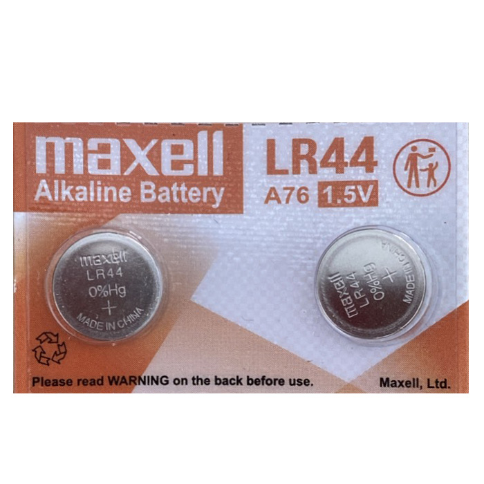 Pin LR44 A76 Pin cúc áo 1.5v Alkaline Maxell LR44 A76 made in Japan (Mẫu mới) 2 viên