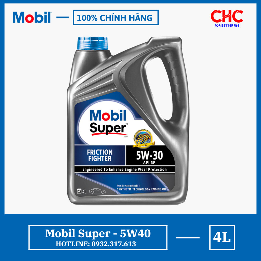 Dầu nhớt xe hơi Mobil Super Friction Fighter 5W30 4L (nhập khẩu Singapore) phù hợp các dòng xe hơi đ