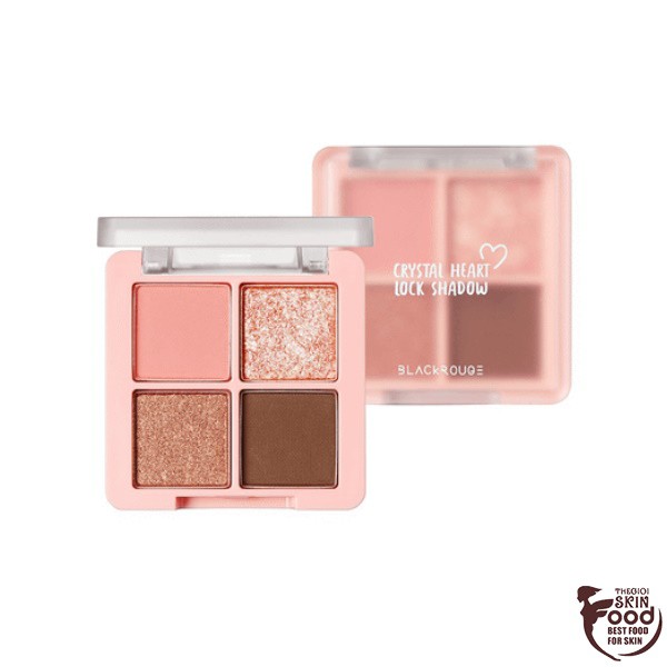 Bảng Phấn Mắt 4 Màu Black Rouge Crystal Heart Lock Shadow