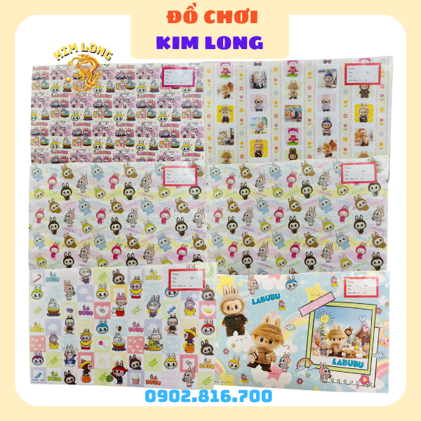 SET 10 tờ bao tập vở tiện lợi 2 trong 1 (sẵn giấy kiếng) hình HOTTREND CAPPYBARA LABUBU GẤU DÂU LOTSO DOREMON KITTY