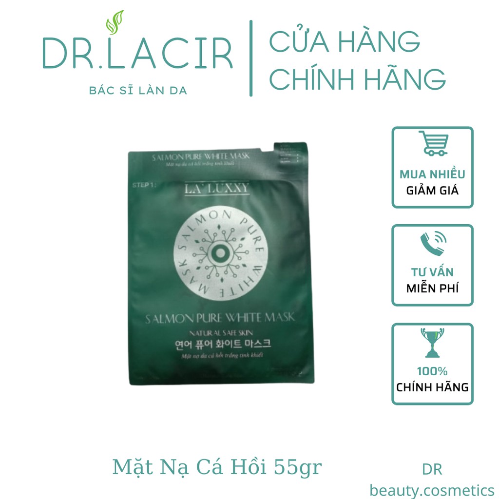 MẶT NẠ DA CÁ HỒI DR.LACIR TRẮNG DA - cấp ẩm và siêu trắng mịn mướt