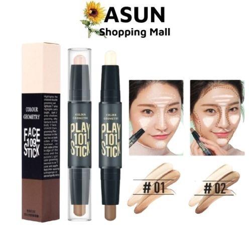 Bút Tạo Khối Che Khuyết Điểm 2 Đầu Tiện Lợi Face 109 Stick Lameila