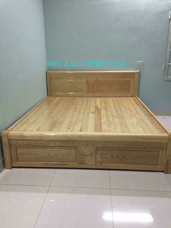 giường ngủ gỗ sồi  dát phản