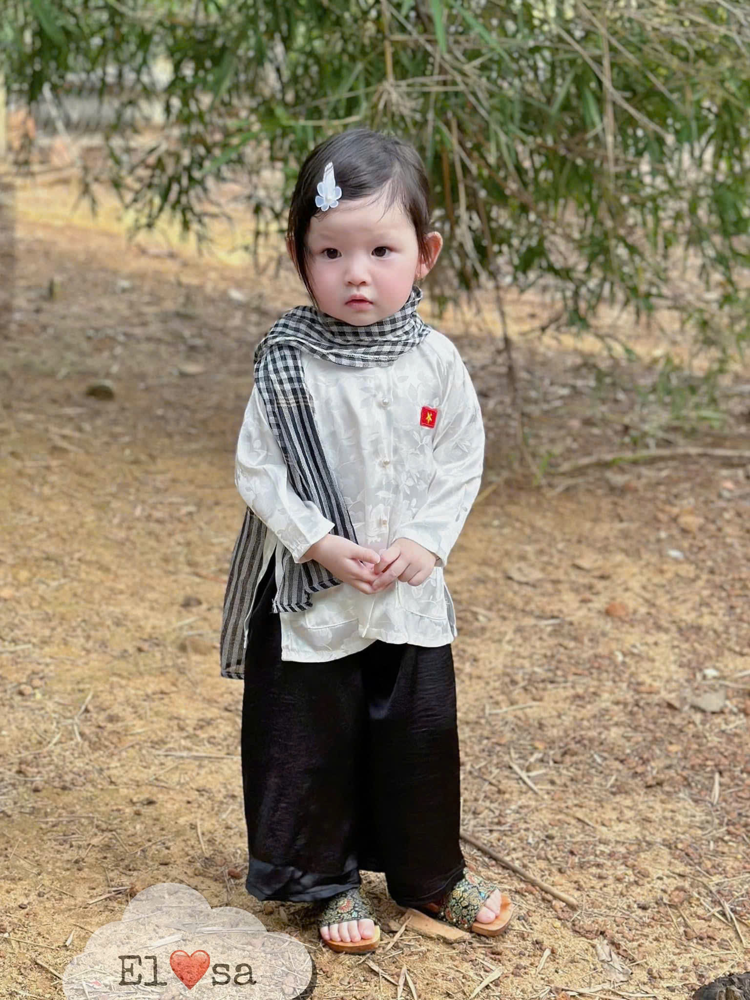 Quần áo bé gái- BỘ BÀ BA VIỆT NAM KÈM KHĂN cho bé gái siêu xinh annakids