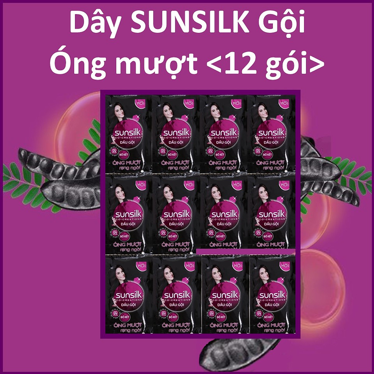 Dầu Gội Sunsilk Óng Mượt Rạng Ngời (Đen) Dây 12 Gói Cửa Hàng Tạp Hóa Hiền Trang