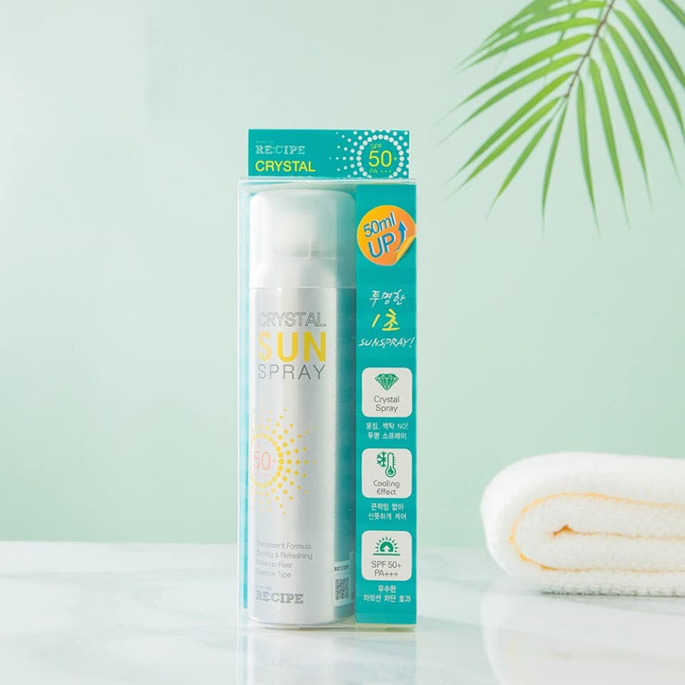 Xịt chống nắng Recipe Crystal Sun Spray | 50ml sản phẩm đa dạng chất lượng tốt đảm bảo an toàn về sức khỏe người dùng inbox để shop tư vấn thêm