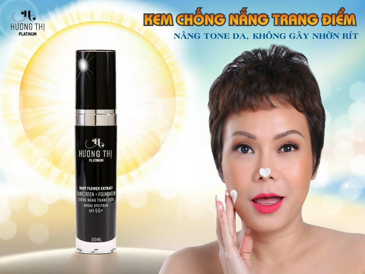 Kem Chống Nắng Trang Điểm Hương Thị 30Ml