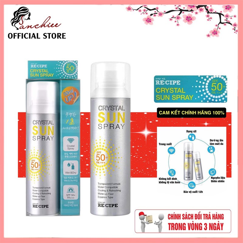 Xịt Chống Nắng Crystal Sun Spray Spf50+ (150Ml). Dưỡng Ẩm Bảo Vệ Da