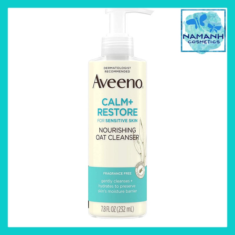 Sữa rửa mặt nuôi dưỡng và phục hồi cho da nhạy cảm Aveeno Calm and Restore Nourishing Oat Cleanser 232ml