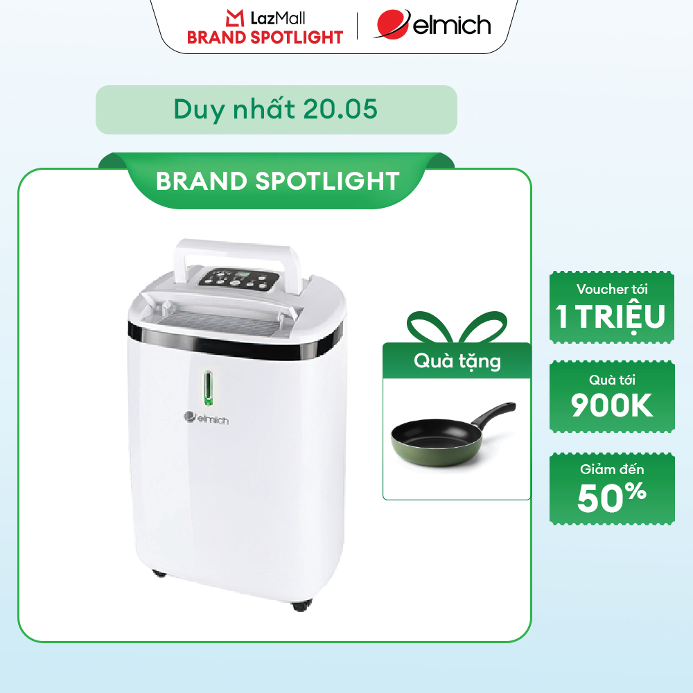 Máy hút ẩm và lọc không khí Elmich DE-3922 - Dung tích 16L, Kích thước 32x57x18cm