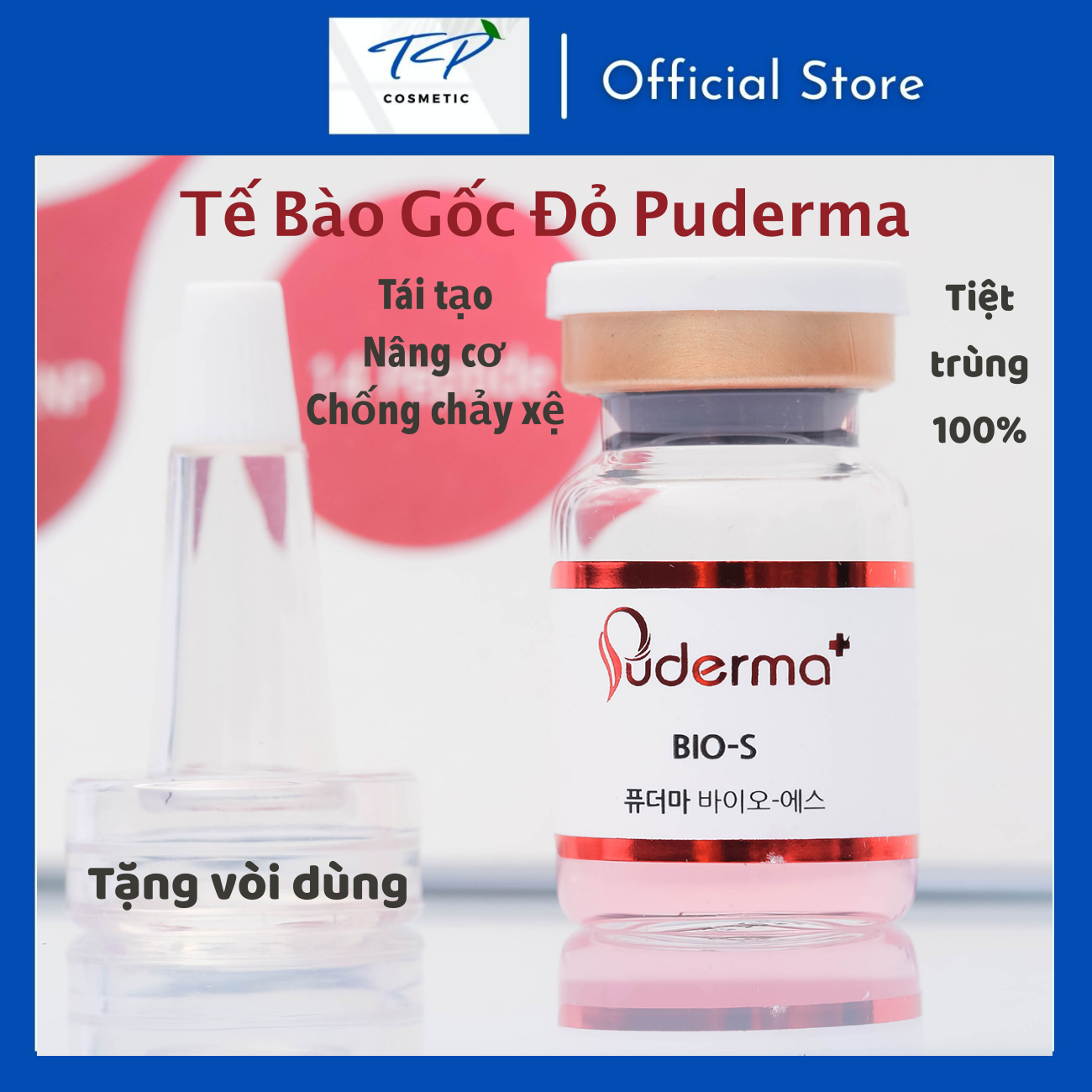 Tế Bào Gốc Đỏ PUDERMA Tế bào gốc BIO-S ĐỎ: Làm mờ vết nám tàn nhang đồi mồi vết thâm tái tạo da.