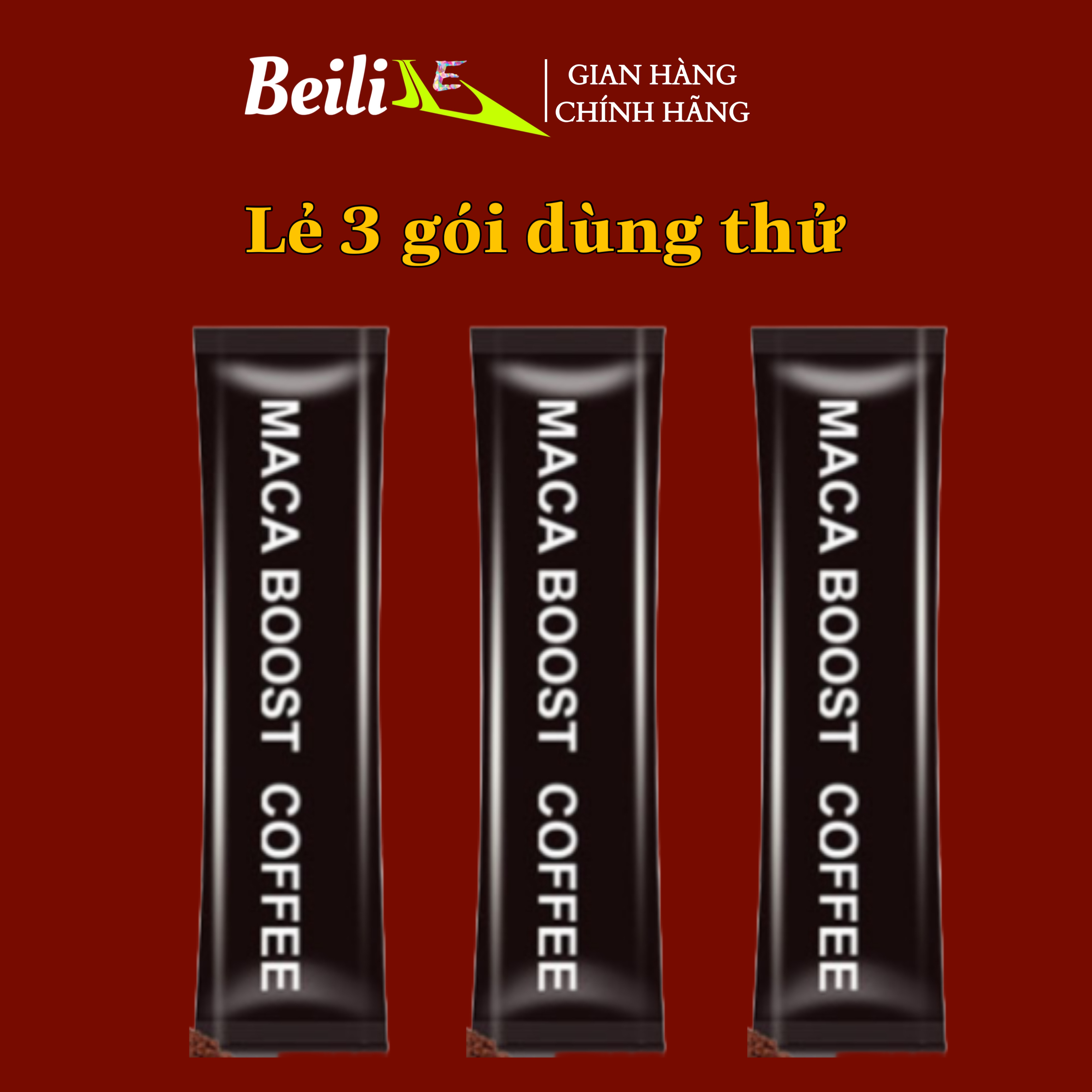 Cà phê hòa tan MACA BOOST COFFEE/cafe thảo dược tăng sức bền cho nam hộp 15 gói