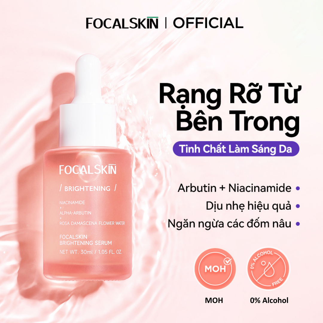 FOCALSKIN Serum Dưỡng Trắng Da Mờ Thâm Mụn Gấp Đôi Vitamin C + Niacinamide B3 +  Alpha Arbutin Dưỡng