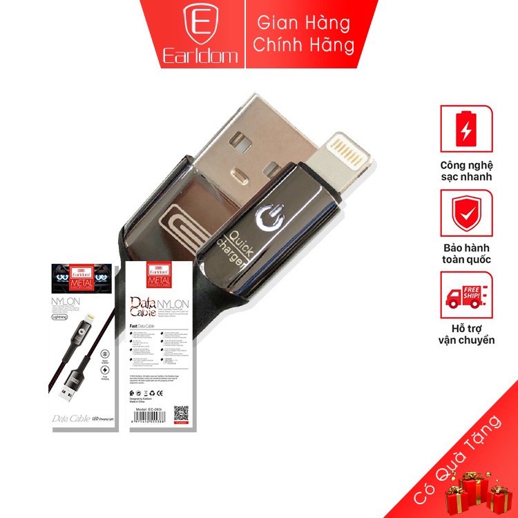 Dây sạc iphone chính hãng Earldom-EC063 cáp sạc iphone chính hãng sạc nhanh 2.4A tự ngắt khi đầy pin