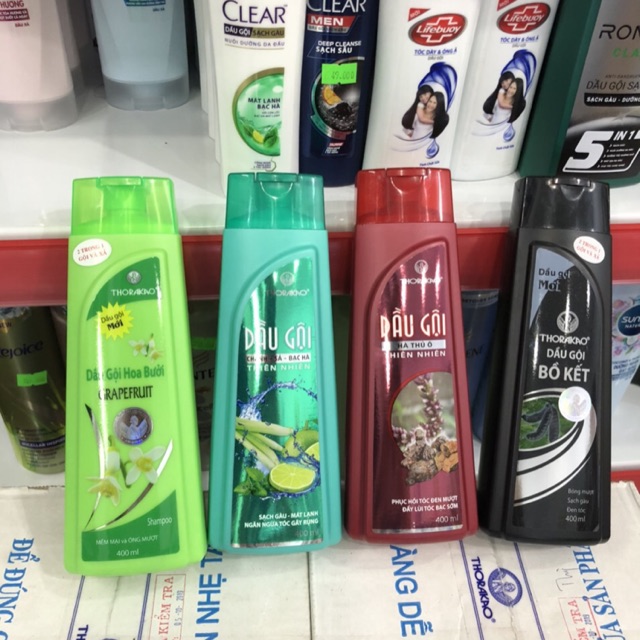 Dầu gội thorakao 400ml 4 hương gồm:bưởichanh sảhà thủ ôbồ kết