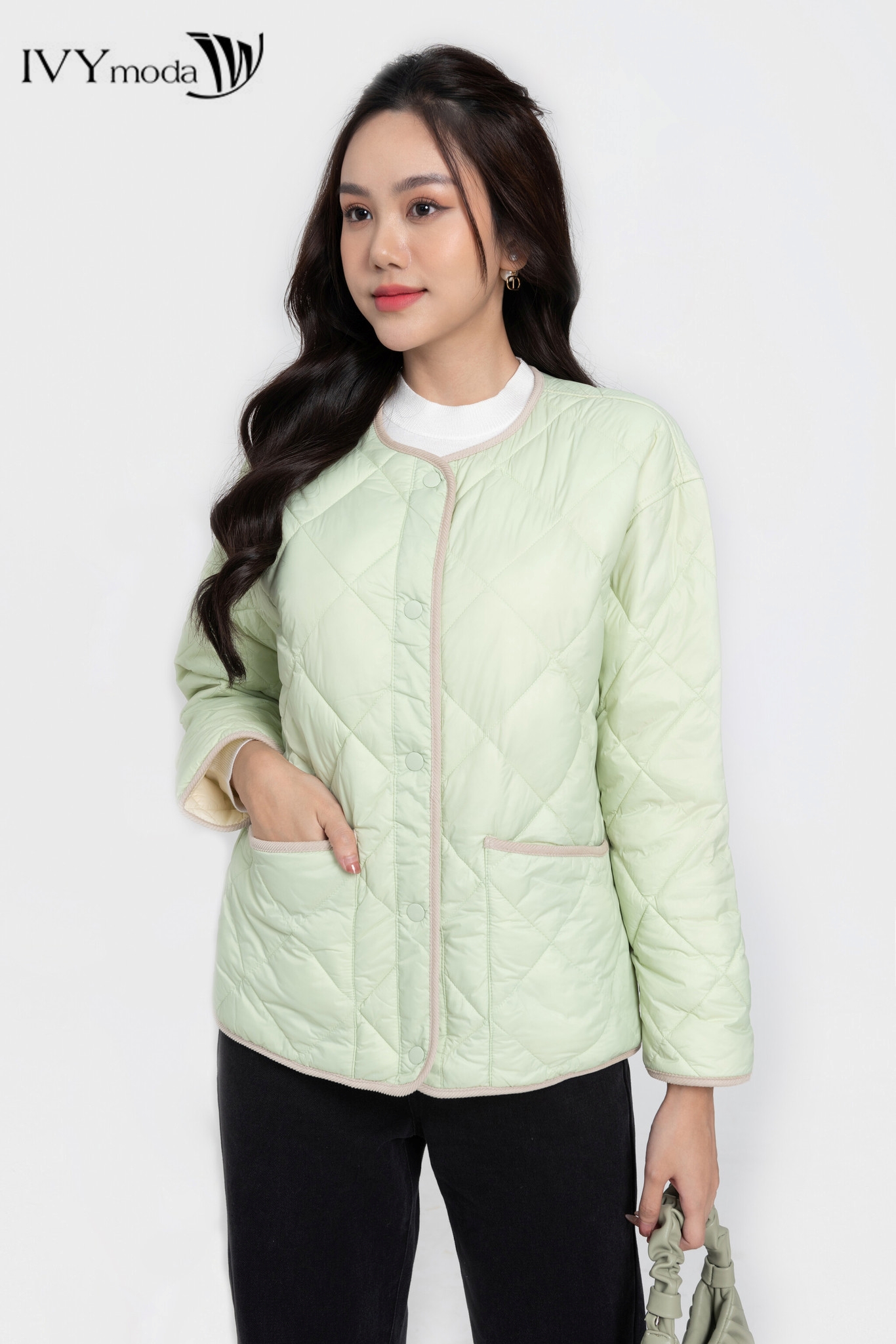 PADDED QUILTED JACKET - Áo khoác phao 2 mặt IVY Moda MS 70B8898