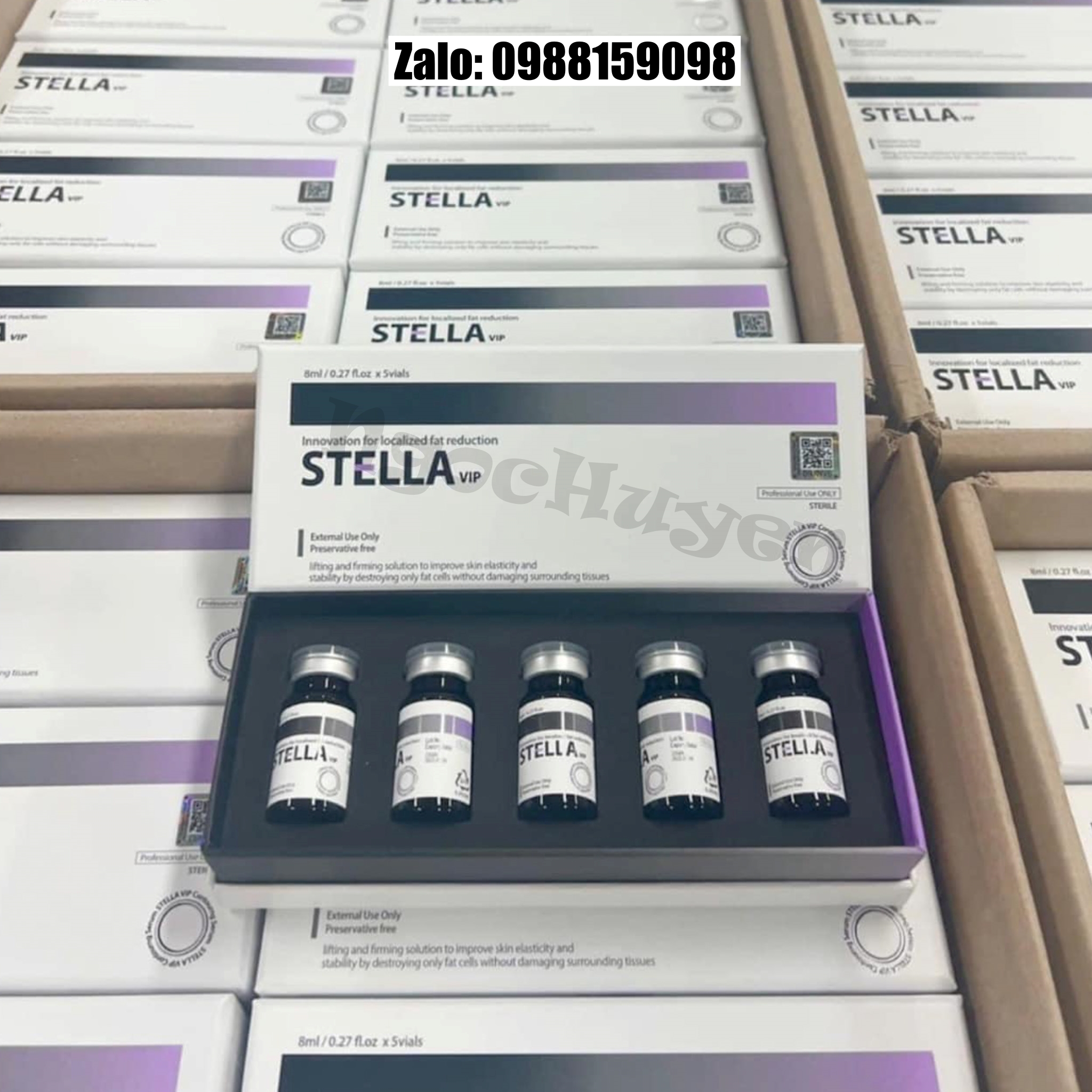 Tan mỡ Giảm béo Stella bản mới - 1 hộp 5 lọ