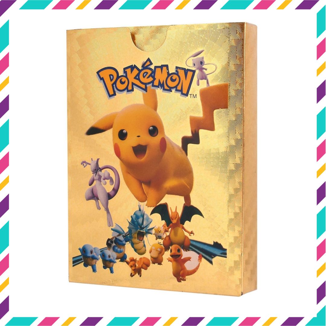Thẻ pokemon mạ vàng cao cấp bài pokemon vàng bạc đen lấp lánh đồ chơi pokemon cho bé