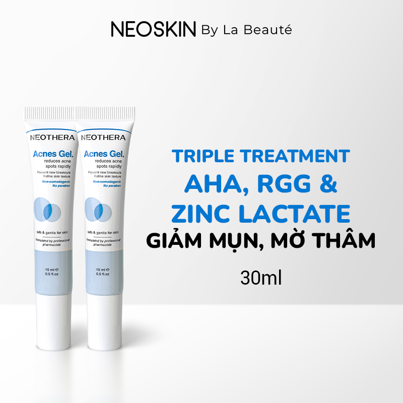Gel giảm mụn thâm sẹo mụn & cải thiện da dầu mụn NEOTHERA ACNES GEL15ml