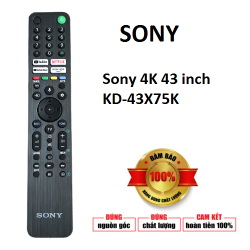 Điều khiển tivi sony giọng nói Remote Tivi Sony 4K 43 inch KD-43X75K mới 100% BH 6 tháng