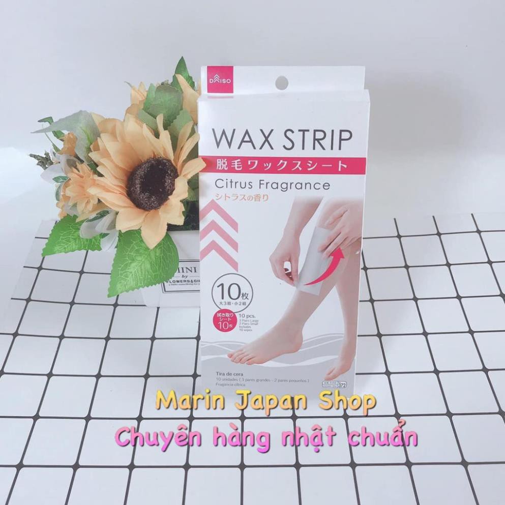 (Hộp 10 Chiếc) Miếng Dán Loại Bỏ Lông Tay Chân Đùi Nách Vùng Kín Wax Strip Nhật Bản 10 Miếng