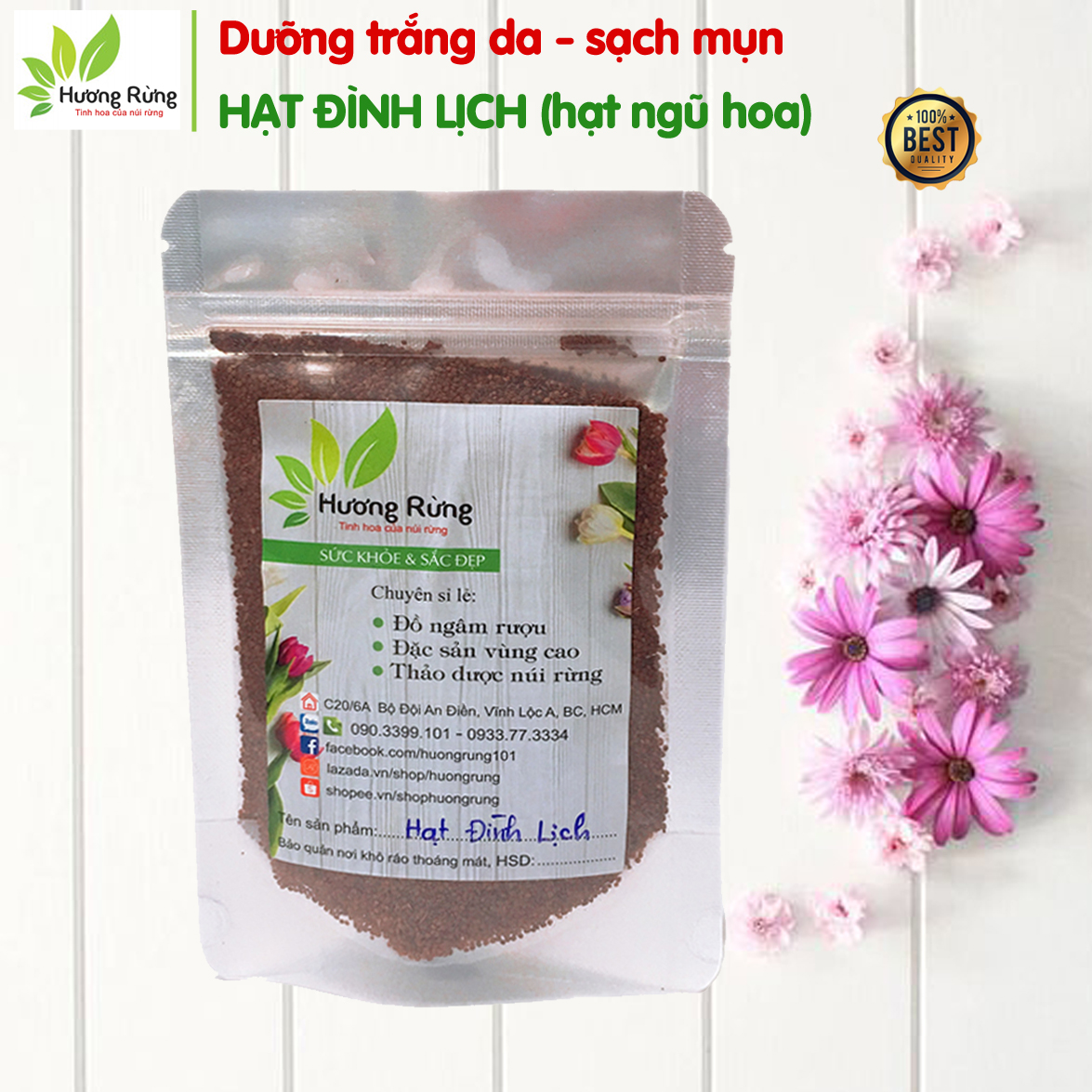 [Hcm]Hạt Đình Lịch Hạt Ngũ Hoa 1Kg Loại Đẹp Hạt Căng Đều Không Tạp Chất - Trắng Da Giảm Mụn - Đặc Sản Hương Rừng