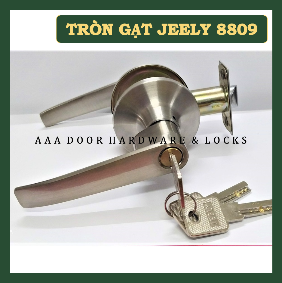 [JEELY.8809] Khoá Tròn Gạt Jeely 8809 (tay nhẹ) mạ inox hàng công ty