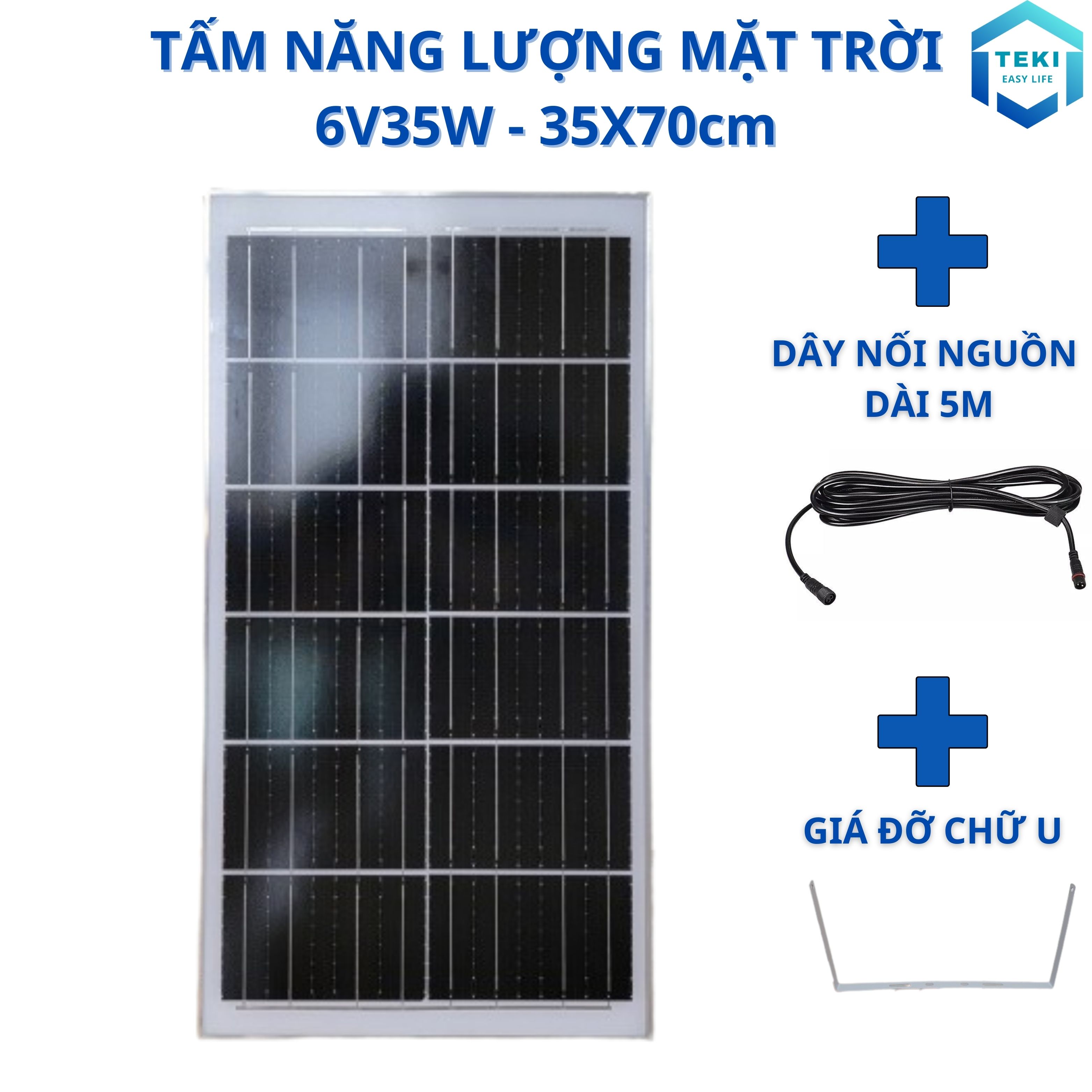 TẤM PIN NĂNG LƯỢNG MẶT TRỜI 6W 8W 10W 15W 20W 25W 30W 35W 40W 50W - TEKI