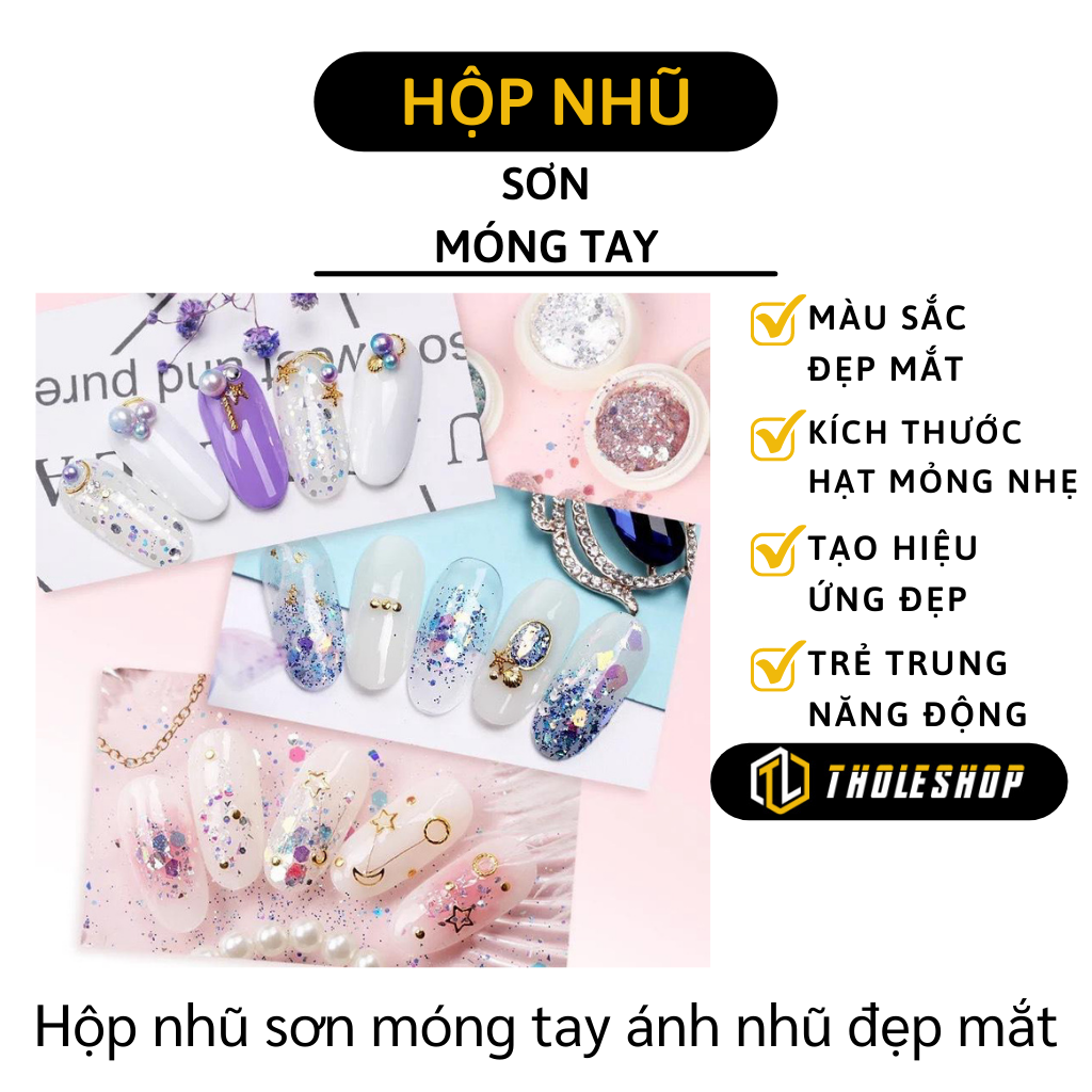[HCM]Hộp kim tuyến sơn móng tay - Nhũ sơn móng tay - Nail nhũ - Phụ kiện sơn móng tay - Móng tay kim tuyến nghệ thuật nhiều màu