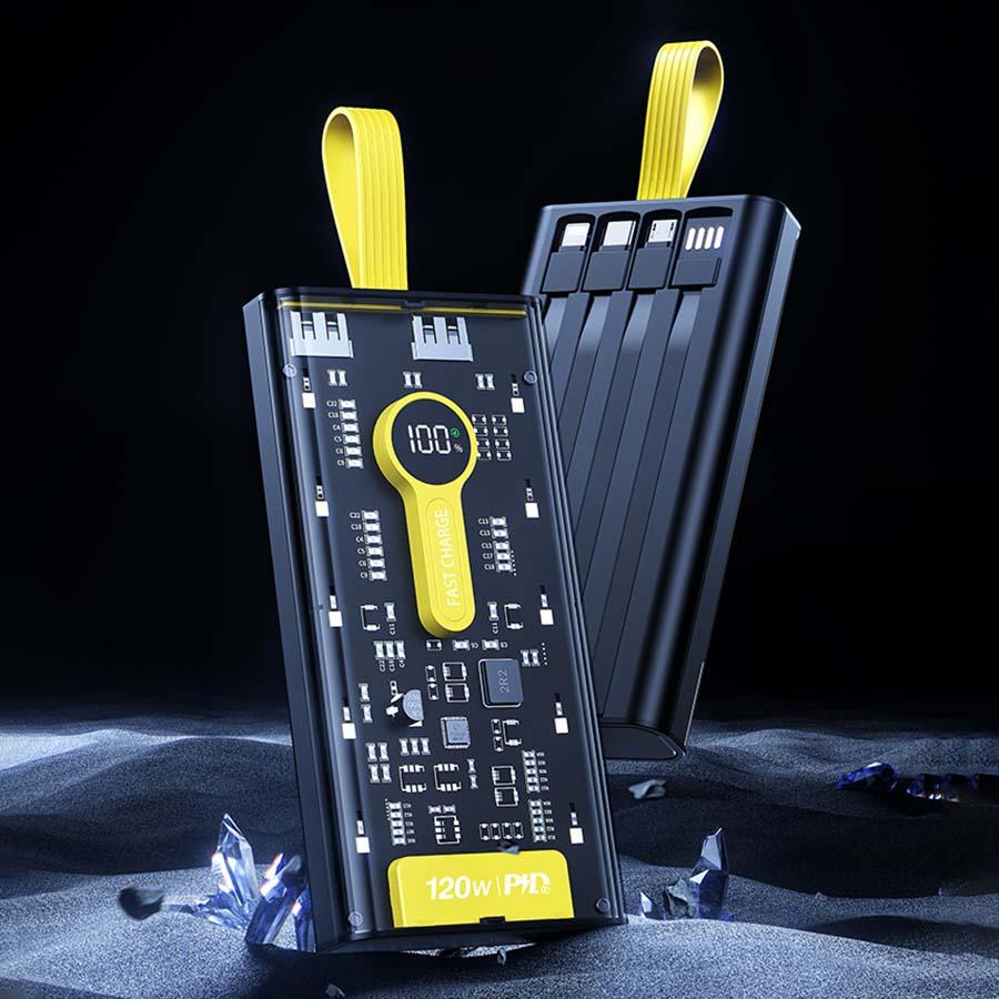 Sạc dự phòng 30000 200000mah pin dung lượng lớn đi kèm dây sạc nhanh 120w cho nhiều điện thoại