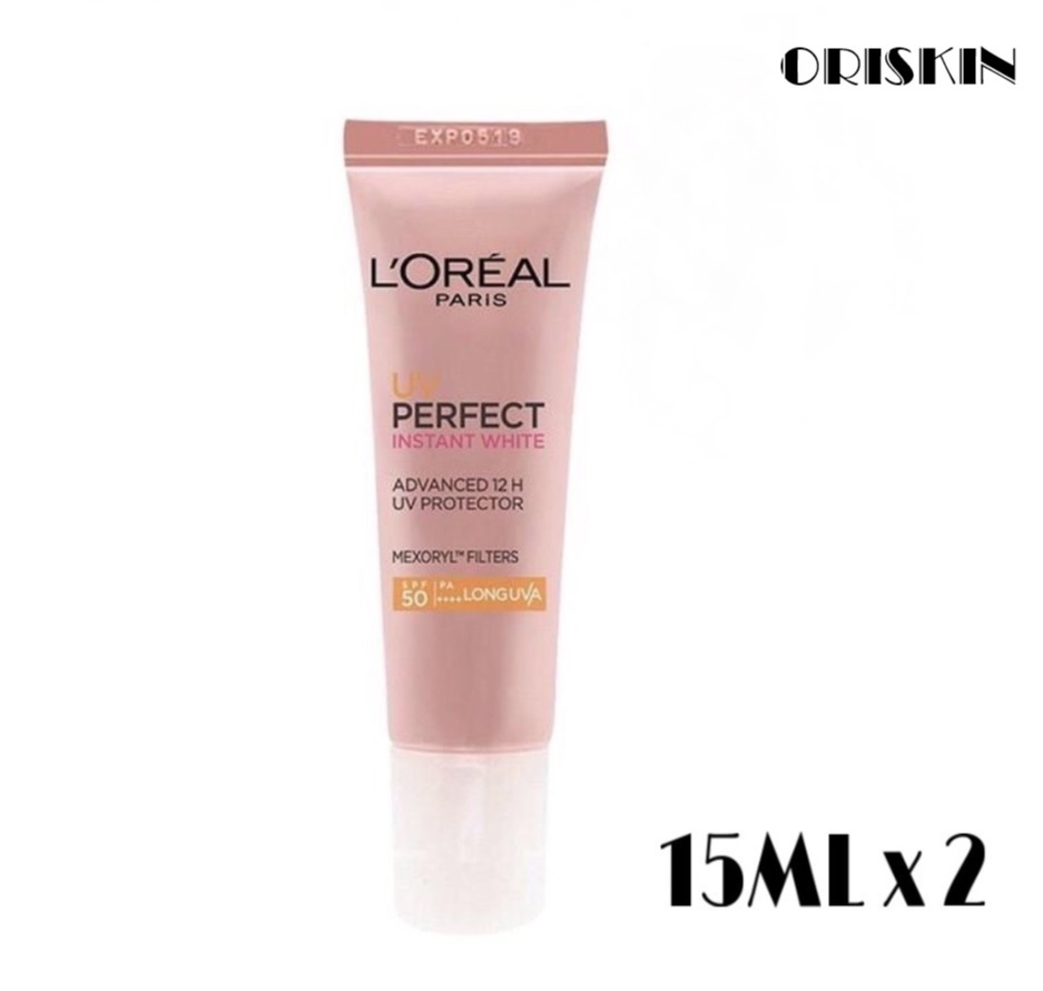 [Hcm]Combo 2 Kem Chống Nắng Dưỡng Sáng Da Loreal Spf50 Pa ++++ Uv Perfect Rosy/Instant White(15Ml X 2)