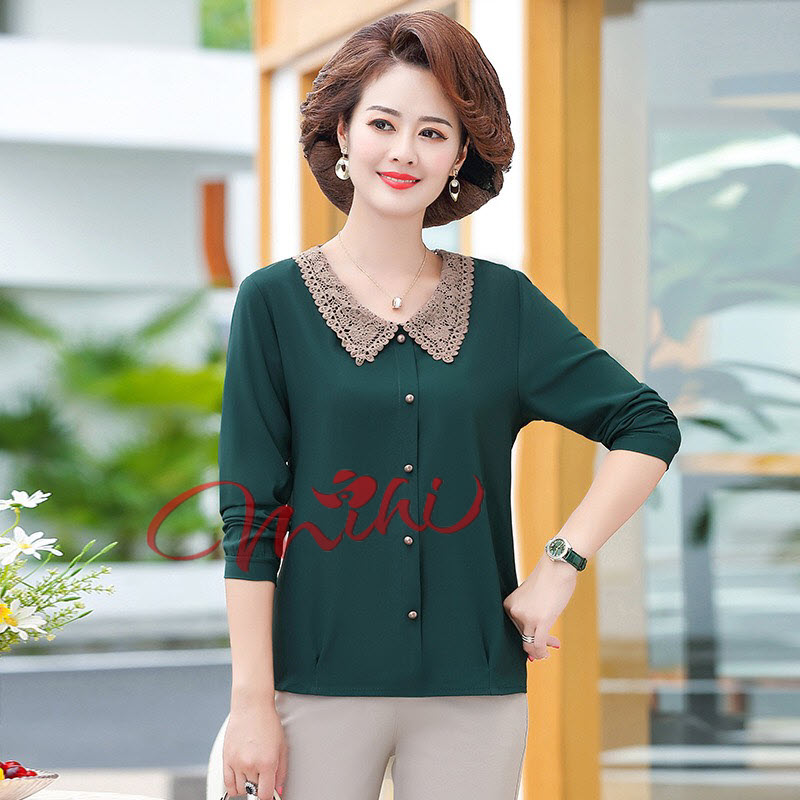 Áo Sơ Mi Nữ Trung Niên A96 - Áo kiểu cho mẹ cho bà U40 U50 U60 U70 - Shop thời trang cho người lớn t