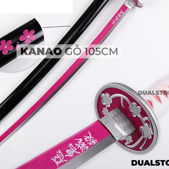Mô hình ĐỒ CHƠI kiếm Gỗ dài 1 mét katana nhật bản cosplay hóa trang nhân vật TANJIROU ZENITSU VIÊM T