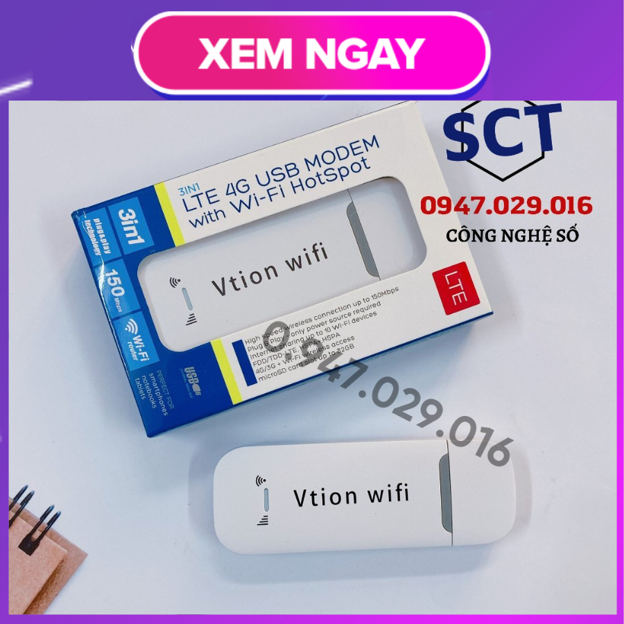 [ SIÊU SALE ] Cục phát wifi 4g dùng Sim VTION lắp sim là dùng ngay WIFI sài thả ga cam kết hàng chín