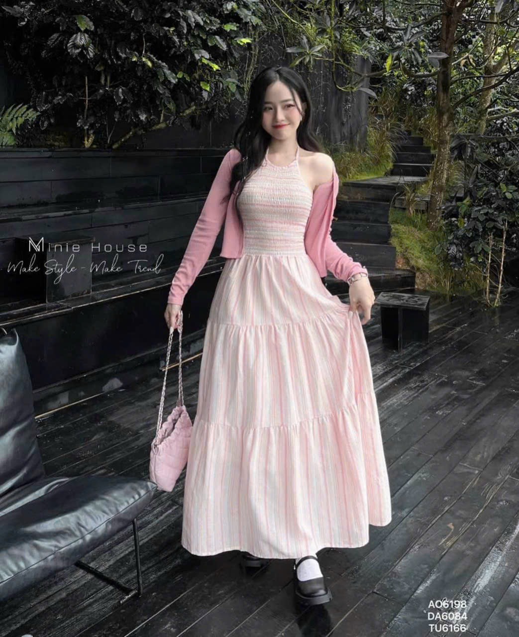 Đầm yếm ren hồng nhạt kiểu đuôi cái size lớn | Quần áo size lớn | Quần áo  ngoại cỡ | Shop size lớn