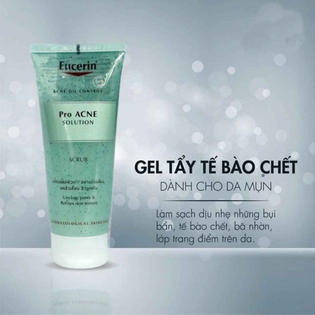 [Hcm]Gel Tẩy Da Chết Da Mụn Eucerin Pro Acne Solution Scrub(100Ml)