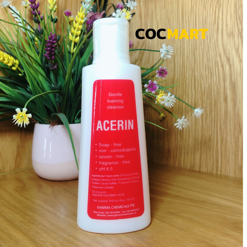 [Hcm]Acerin 155Ml Sữa Rửa Mặt Dành Cho Mọi Loại Da Không Bọt Vệ Sinh Da Thật Sạch Và An Toàn - Cocmart