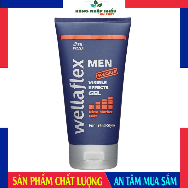 Gel Vuốt Tóc Wellaflex Men Ultra starker Halt 150 ml