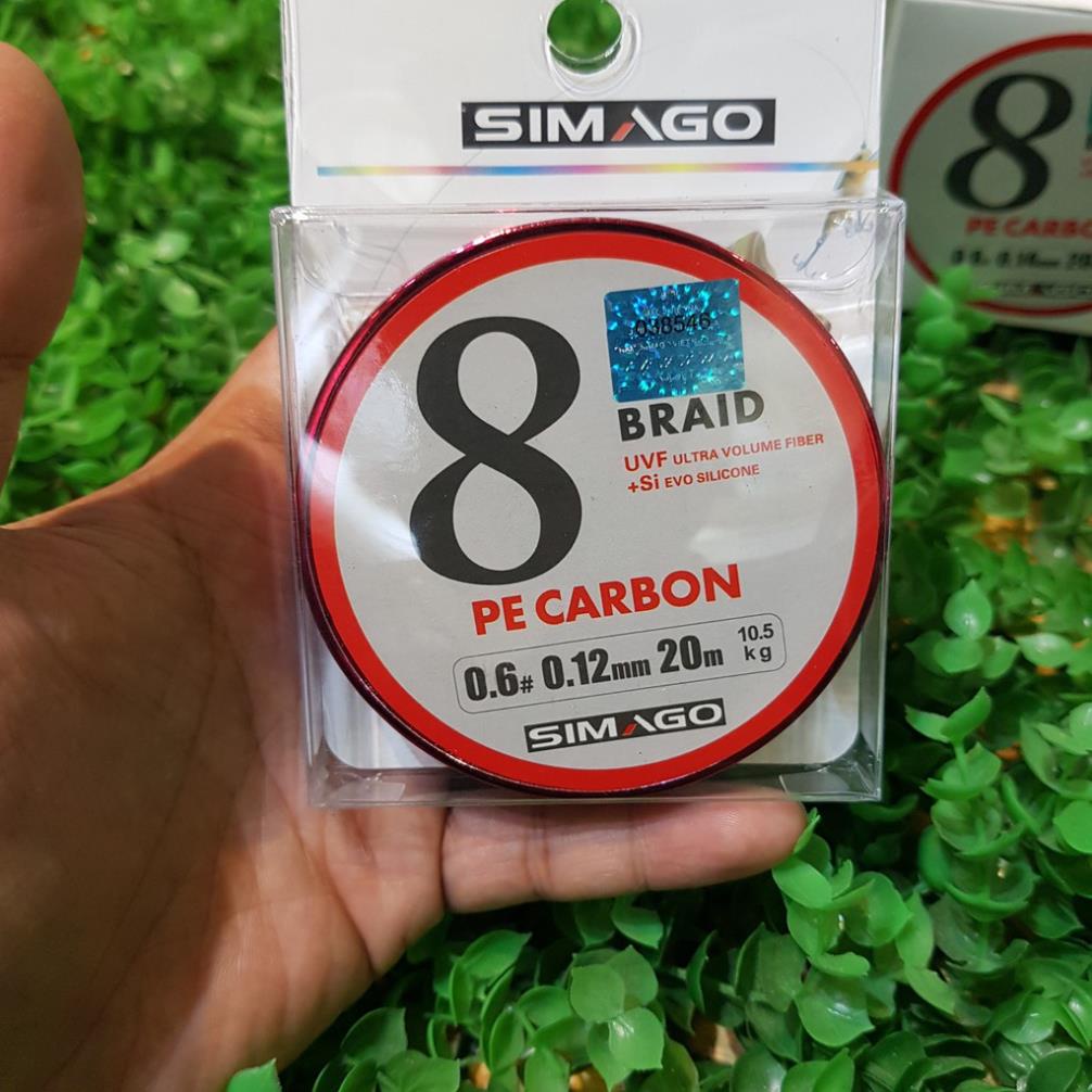 Dù Simago 8X PE Carbon siêu bền - Link câu cá - Thẻo câu cá đơn đàilục