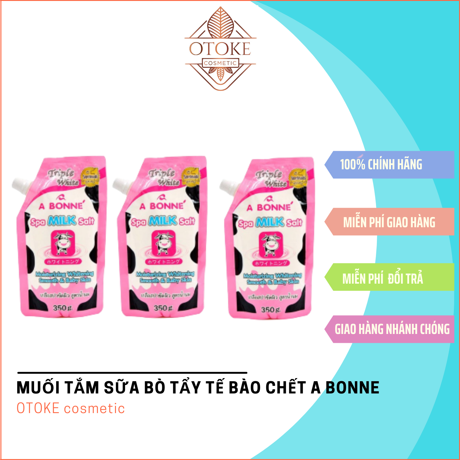 Muối Tắm Sữa Bò Tẩy Tế Bào Chết A Bonne Spa Milk Salt 350G Xuất Xứ Thái Lan