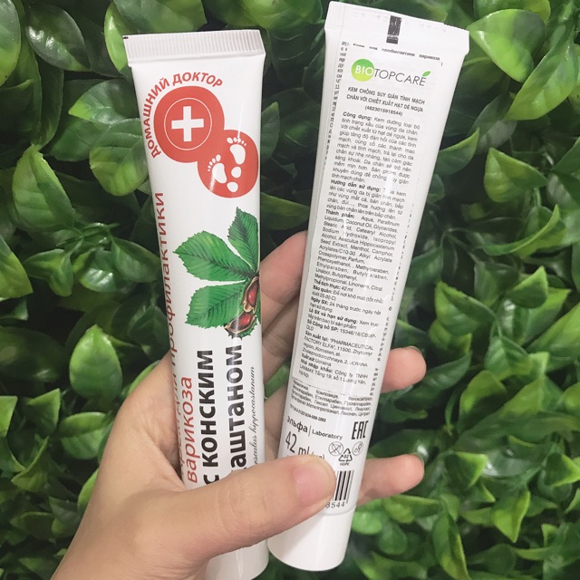 Kem dưỡng da chân Domashnij Doctor chống suy giãn tĩnh mạch chiết xuất từ Hạt Dẻ Ngựa 42 ml