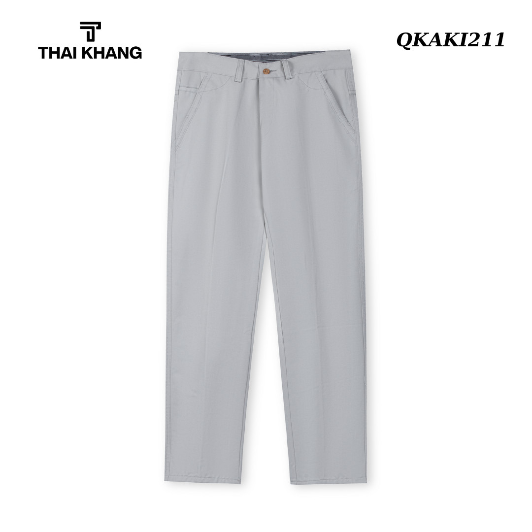 quần kaki nam trung niên ống suông vải cotton dày loại quần kaki dài trung niên form rộng Thái Khang QKAKI21