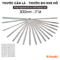 Bộ thanh thước căn lá - Thước đo khe hở chính hãng Asaki dưỡng đo độ dày đủ size thép INOX lò xo đàn hồi thước lá canh khe hở chỉnh cò xupap thước nhét thước lá căn đo khe hở thiết kế nhỏ gọn đa năng cao cấp