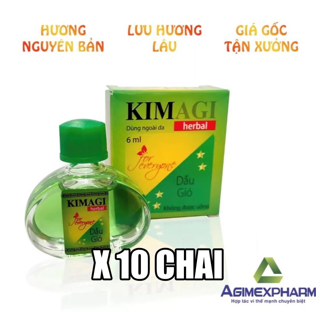 [Hcm]Dầu Gió Kimagi Thoa Ngoài Da Ngửi Xông Hay Xoa Bóp. Hộp 10 Chai - Mùi Hương Nguyên Bản Lưu Hương Lâu Giá Gốc Tận Xưởng.