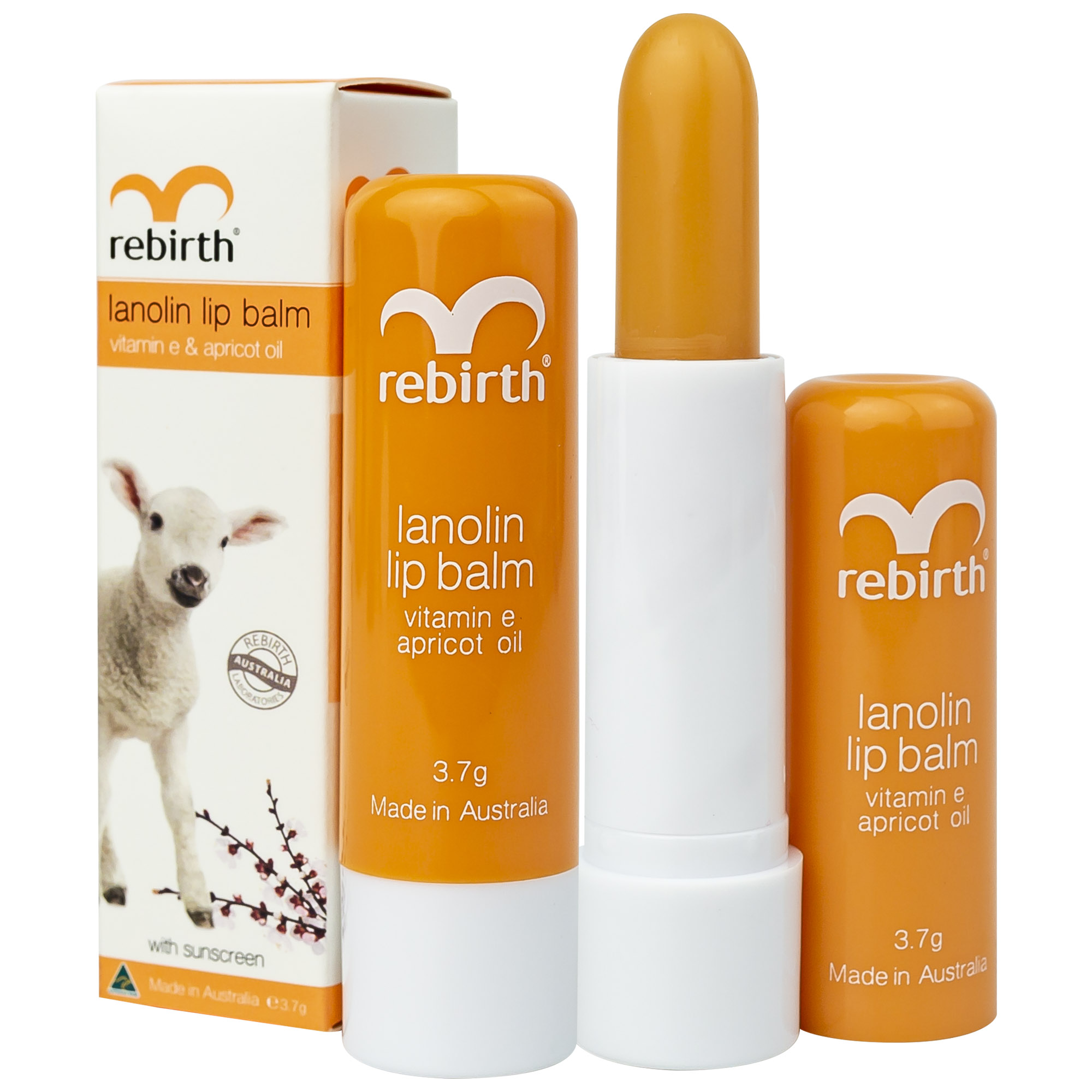 Thanh Lý - Son Dưỡng Môi Cừu Rebirth Lanolin Lip Balm 4G (Hsd: 11 - 2021)