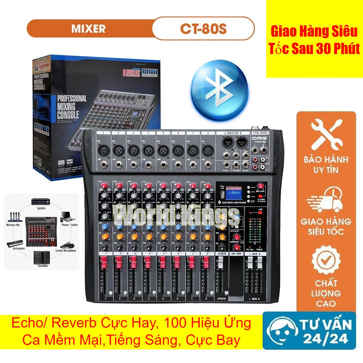[ MẪU MỚI ] Bàn Mixer Karaoke Yamaha CT80S-USb Chỉnh Âm Chuyên Nghiệp Giá Tôt Tích Hợp Bộ Effect Ale