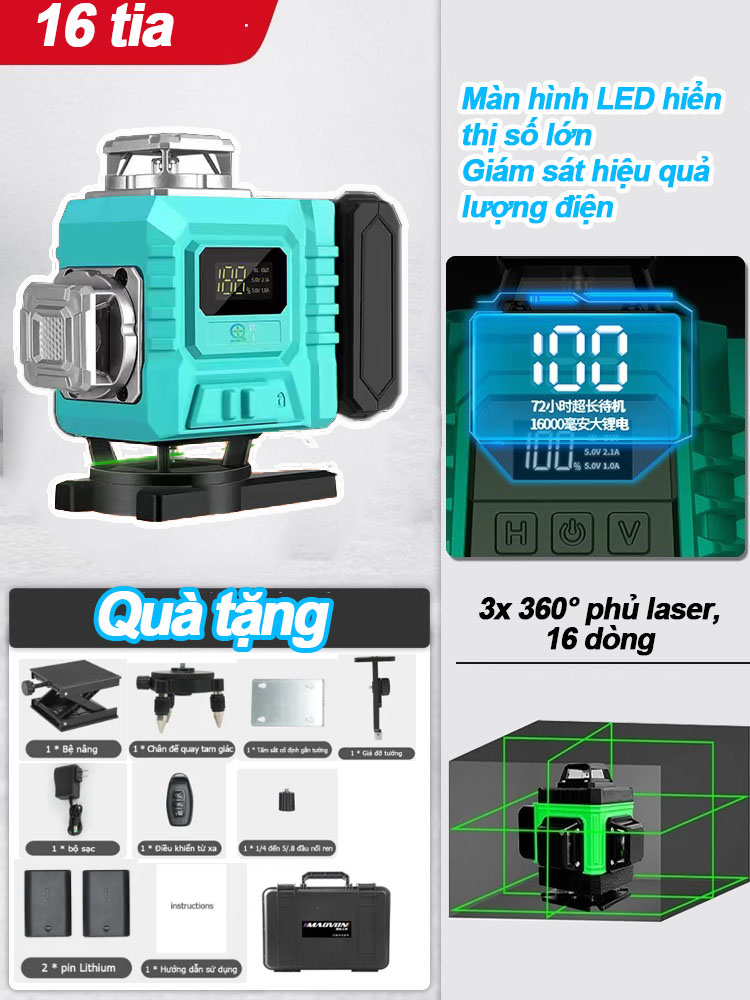 YUNYI Máy bắn cốt laser giá rẻ 8/12/16 tia Máy laser 12 tia xanh Máy cân mực laser Máy cân bằng lase