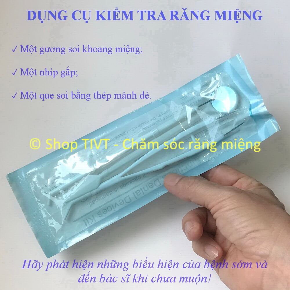 Tự Kiểm Tra Răng Miệng Chăm Sóc Răng Miệng Tại Nhà Với Gương Kiểm Tra Răng Miệng (Gương Nha) Nhíp Gắp Que Soi Khe Kẽ Răng - Tivt