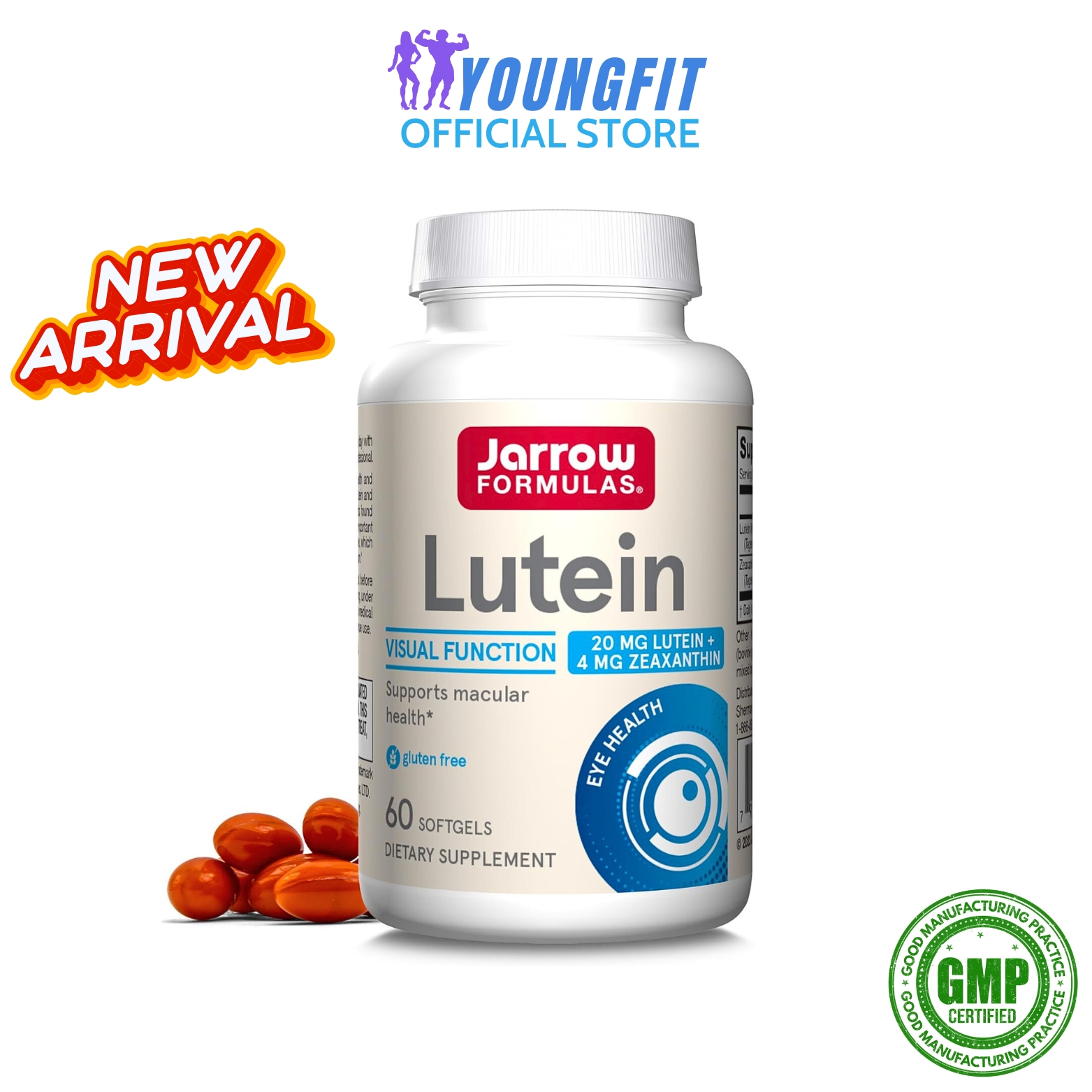 Jarrow Formulas Lutein 20 mg 60 Softgels